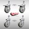 Service Caster 5 Inch SS Gray Polyurethane 1/2 Inch Threaded Stem Caster Total Lock Brake, 2PK SCC-SSTSTTL20S514-PPUB-121315-2-S-2 - alternate 1